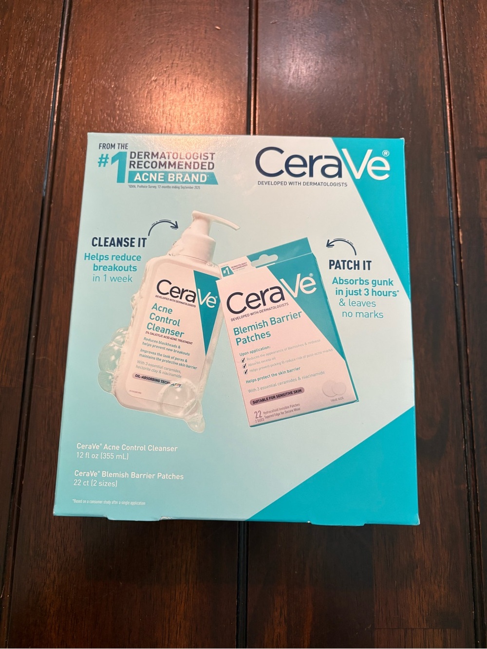 CeraVe Acne Control Cleanser and Blemish Barrier Patches Duo